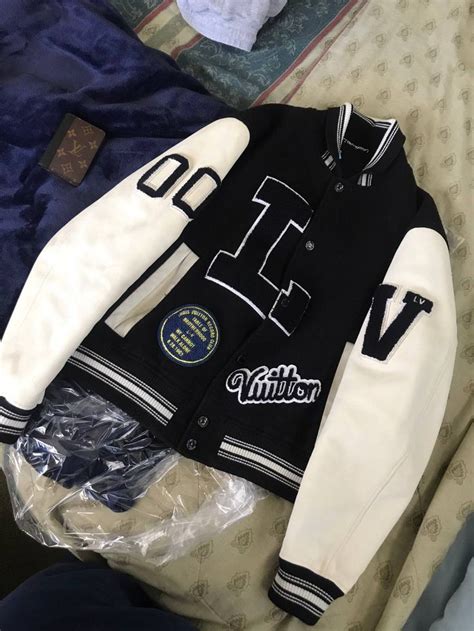 vintage lv jacket|louis vuitton varsity jacket black.